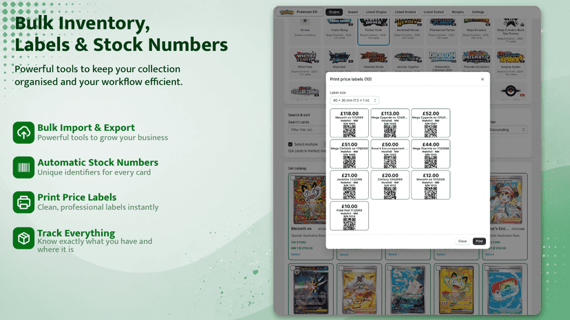 How price labels are generated/printed