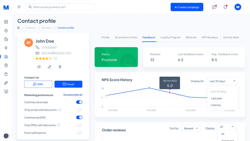 Contact profile
