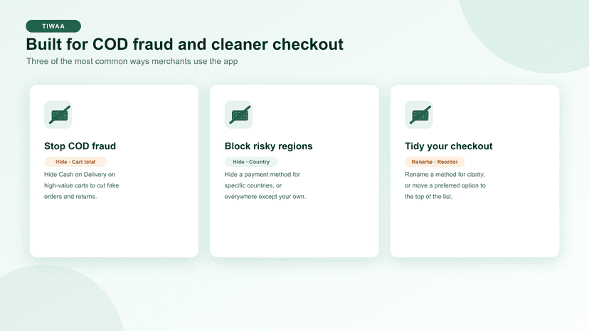 Checkout with Cash on Delivery hidden on a high-value cart