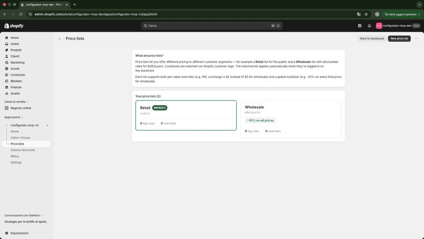 Multi-tier customer lists with tag-based rules