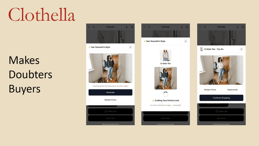 A shopper virtually trying on a garment in seconds