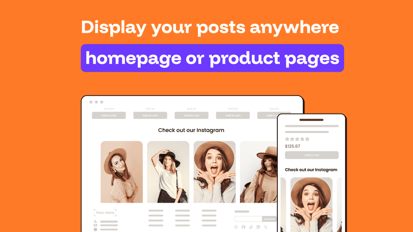 Publish Instagram Feed Gallery on homepage or product page