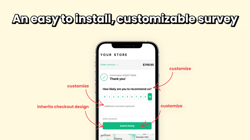 Easy to install customizable survey