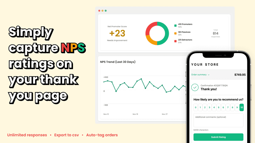 Simple NPS Survey for your Thank You Page