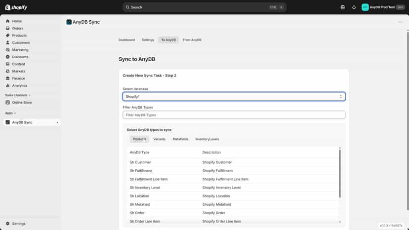 Create field mapping for sync