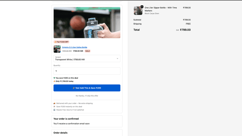 thank you page upsell