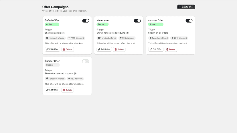 offer campaign list