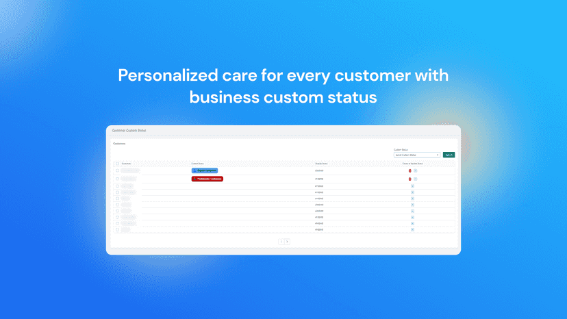 Personalized care for every customer with business custom status
