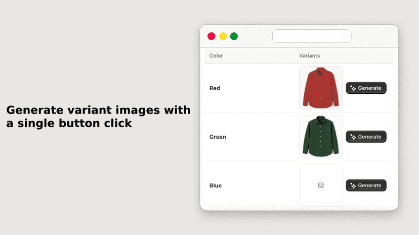 Generate variant images with a single button click
