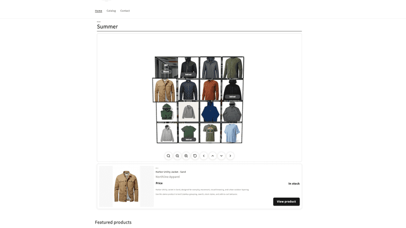 Inline product details :image, price, stock, view product page