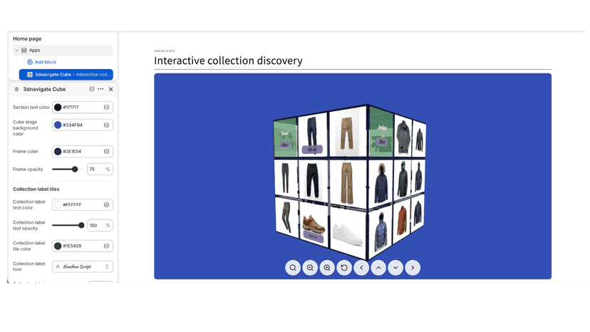 Fully configurable layout, colors, tiles, collection specific