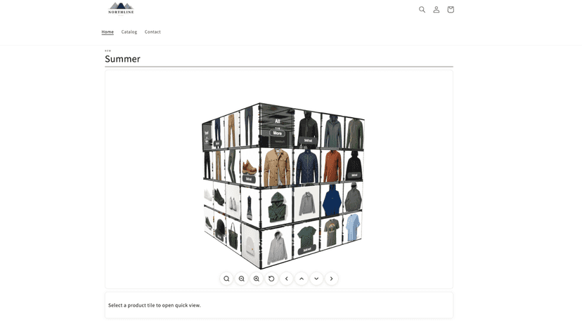 Interactive 3D product discovery cube on a Shopify homepage