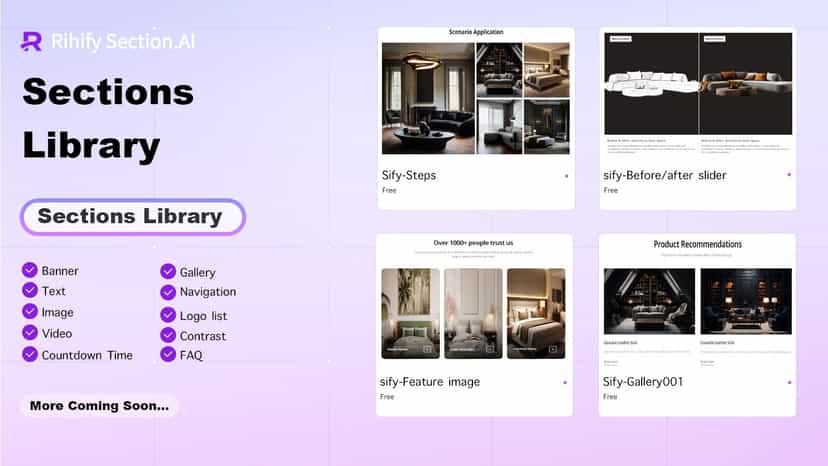 Sectionly library: 10+ sections like Banner.