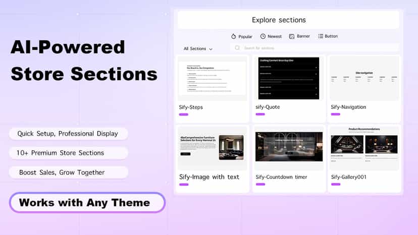Sectionly library - store sections, any theme.