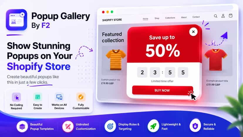 Custom discount and promotion popups for Shopify stores