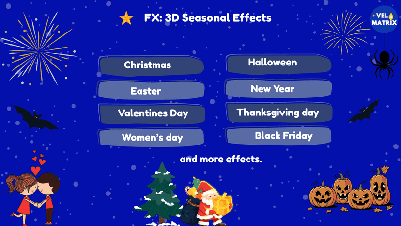 animated Halloween bats, fog, and pumpkin decorations