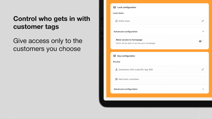 Access control with customer tags