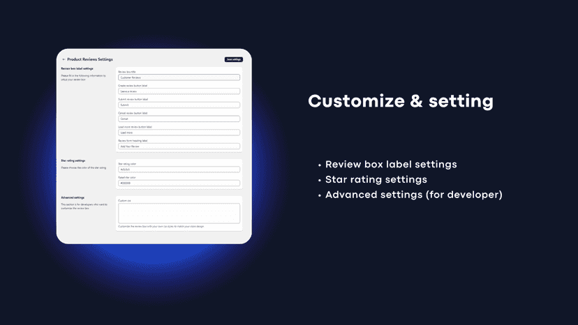 Customize & setting
