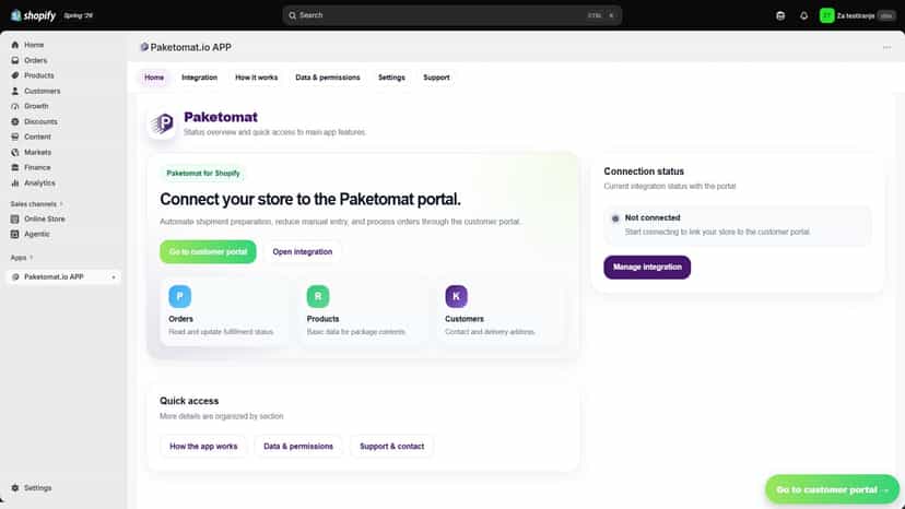 paketomat.io app Integration
