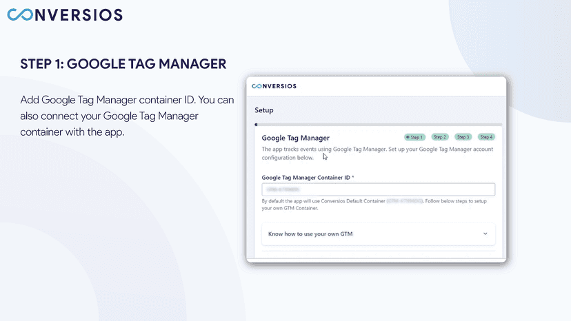 Conversios Meta Conversion API Google tag manger app settings.