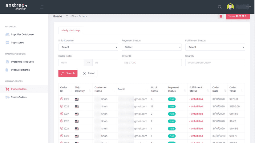 Manage Orders