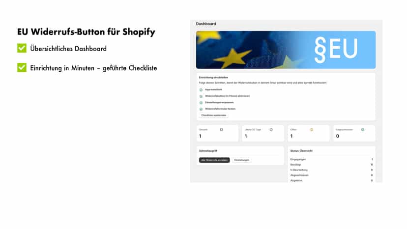 App-Dashboard mit Übersicht