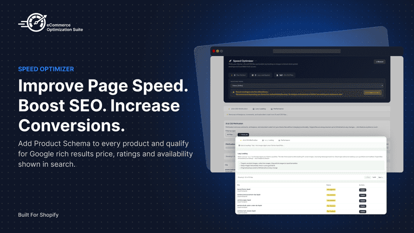 Speed optimizer with lazy loading and JS minification.dsgdf