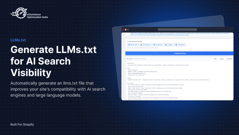 LLMs.txt generator for AI search engine visibility.
