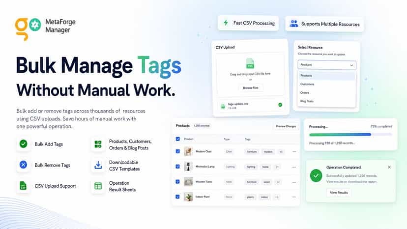 Bulk add and remove tags across multiple resources.