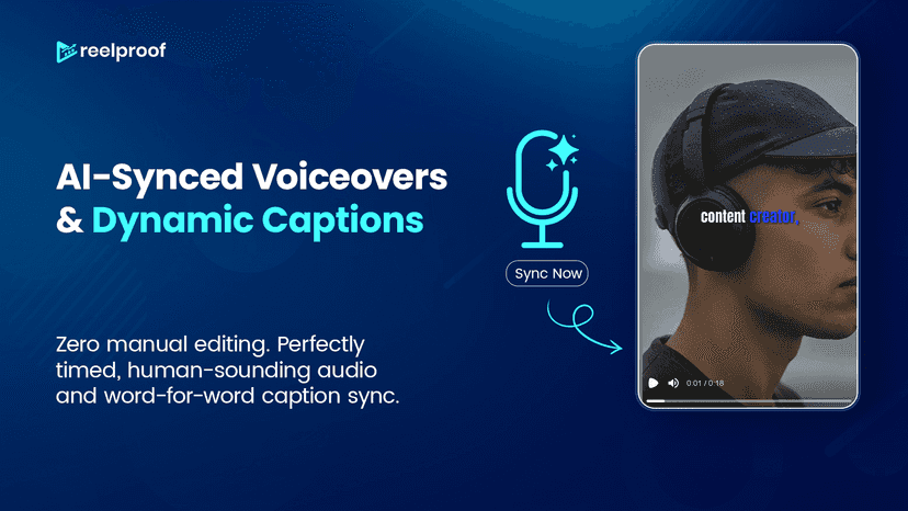 AI-synced voiceovers and dynamic captions for UGC videos.