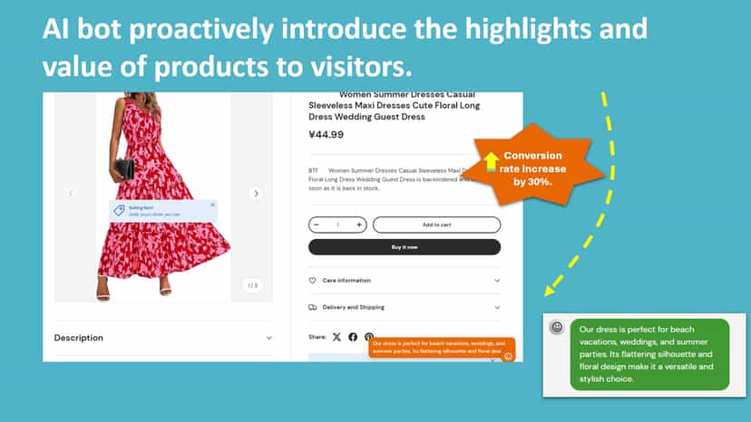 AI bot proactively introduce the highlights and value of product