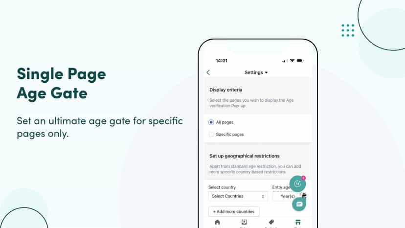 Set an ultimate age gate for specific pages only.