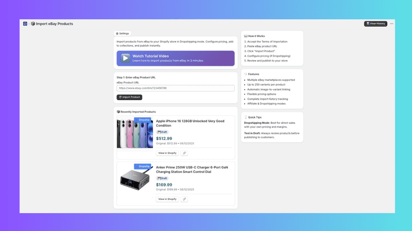 1click ‑ eBay Product Importer