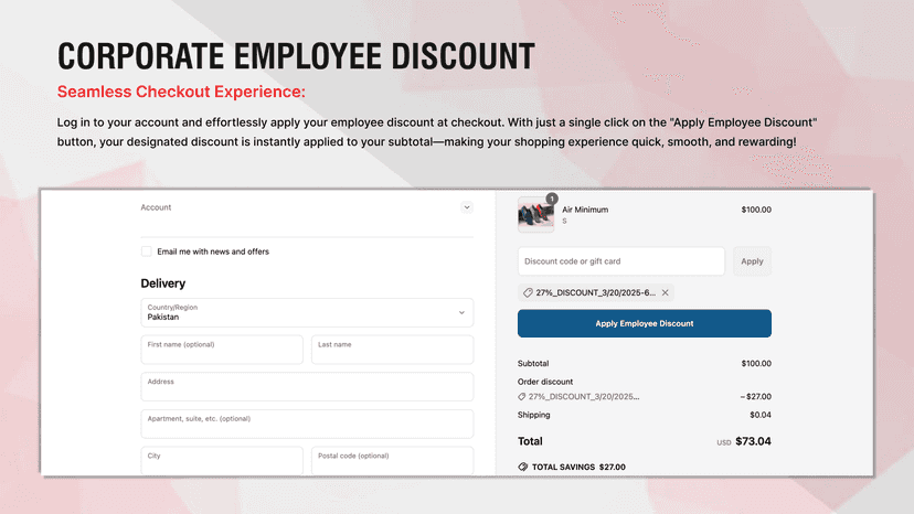 Easy checkout with employee discount app by Mean3