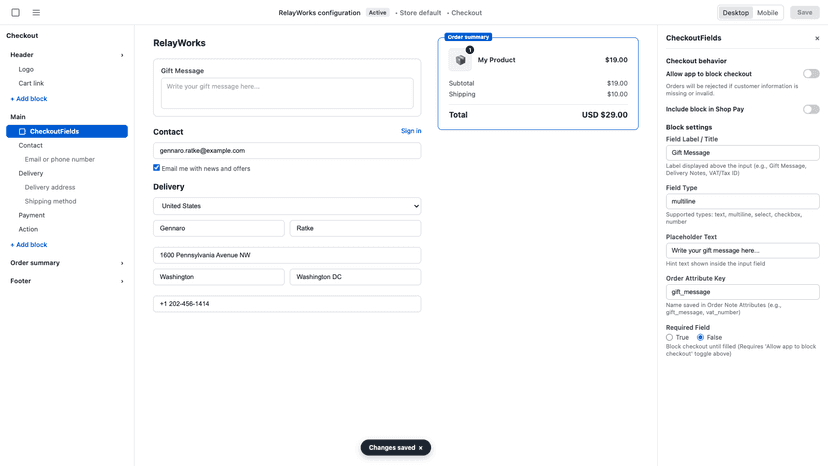 Customizing checkout fields in Shopify Theme Editor
