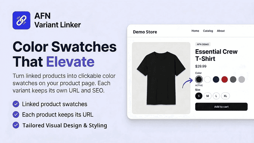 Color variant swatches displayed on a Shopify product page