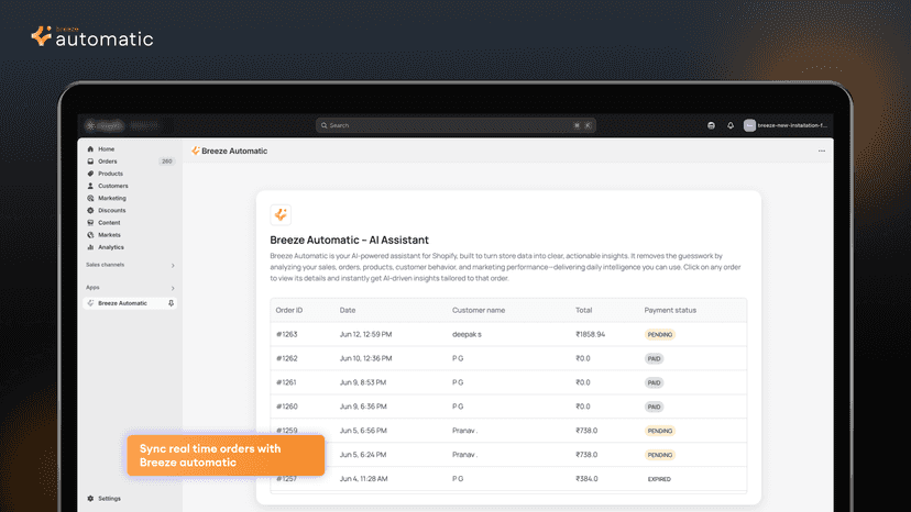 Breeze Automatic Dashboard
