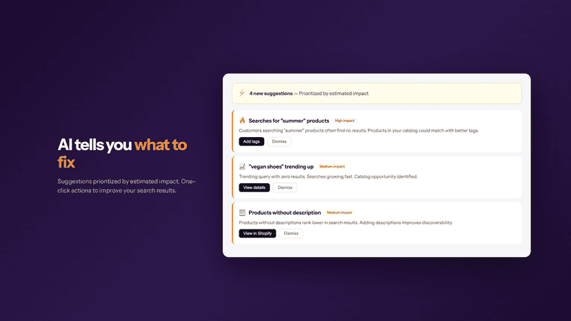 AI search insights with revenue estimates and one-click actions