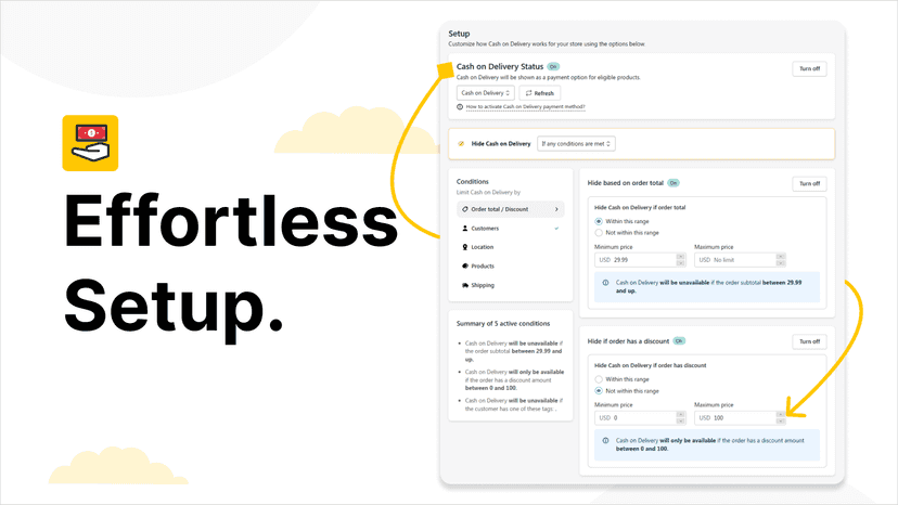 effortless cash on delivery setup
