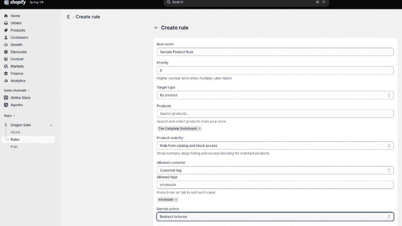 Rule Creation for Redirecting Products