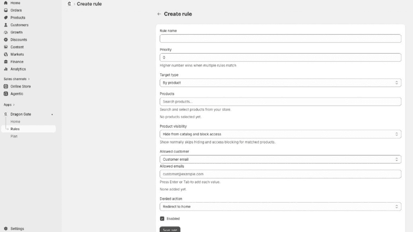 Creation of Restriction Rules