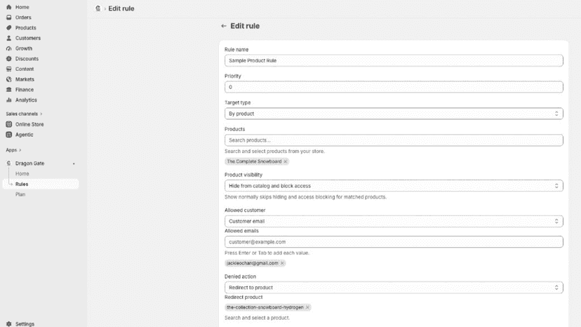 Editing Rule for Redirecting Products