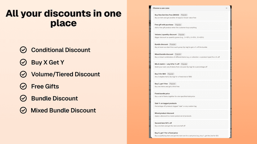 All your discount type in one place