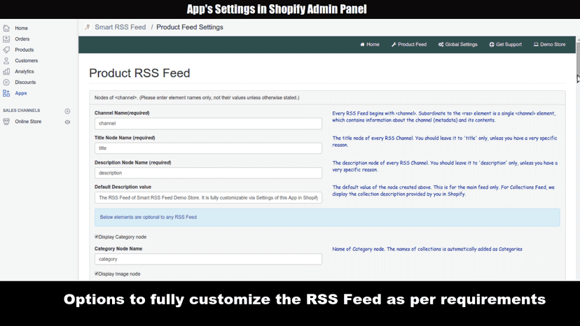 Configuration Options for Smart RSS Feed