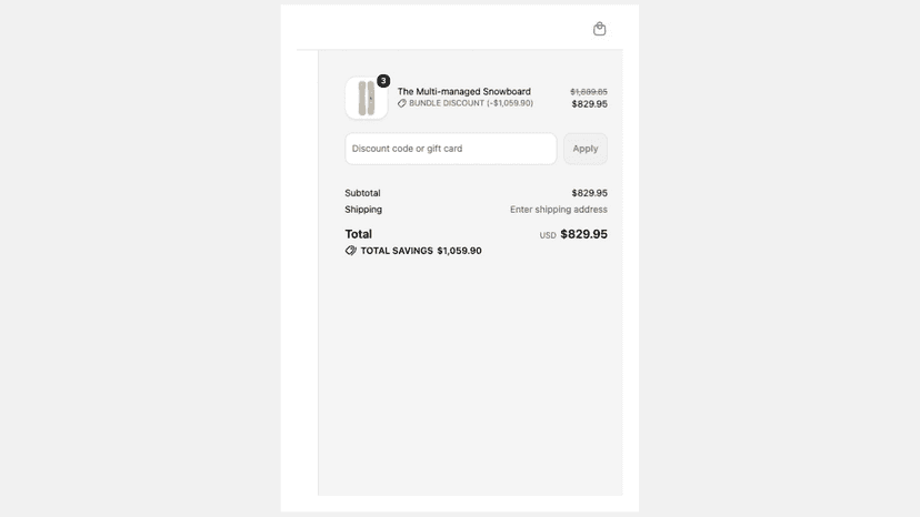Bundle discounts are applied on checkout