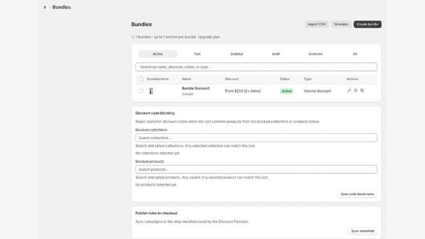 Bundle products together using rules