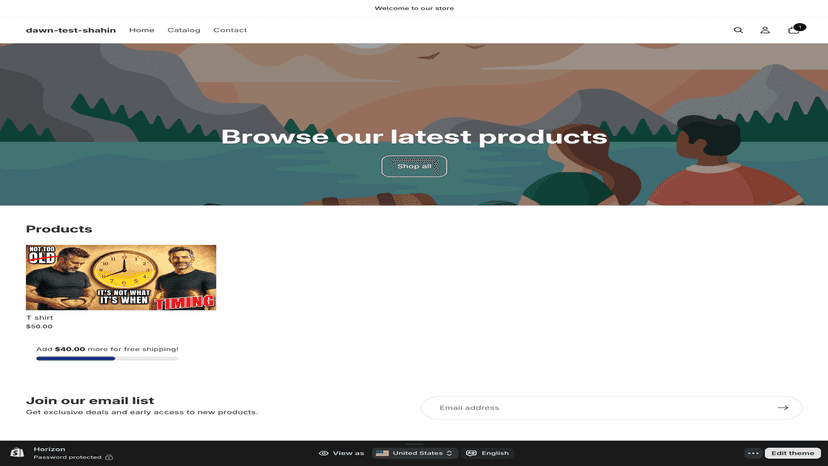 App settings page showing shipping goal amount and bar customiza