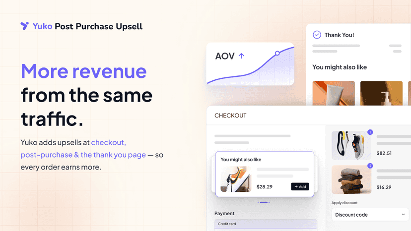 Yuko Post Purchase Upsell for Shopify