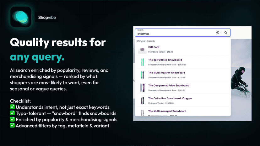 AI search results displaying relevant products instantly