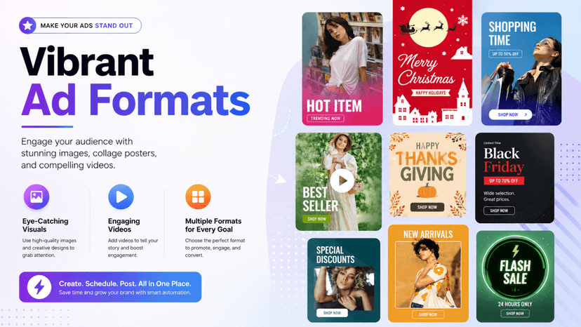 Selecting automated social post templates for your products.